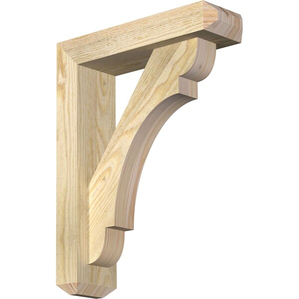 Ekena Millwork Olympic Craftsman Rough Sawn Bracket w/ Offset Brace, Douglas Fir, 4"W x 14"D x 18"H BKT0402X14X18OLY04RDF - main
